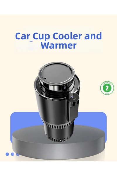 GENELOEM In-Car Smart Cup Holder Heater and Cooler with Digital Display - Ste...