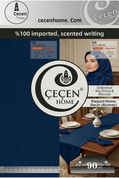 ÇEÇEN HOME قطعة واحدة 100% مستوردة معطرة مقاس 90 سم باللون الأزرق الليلي (الر...