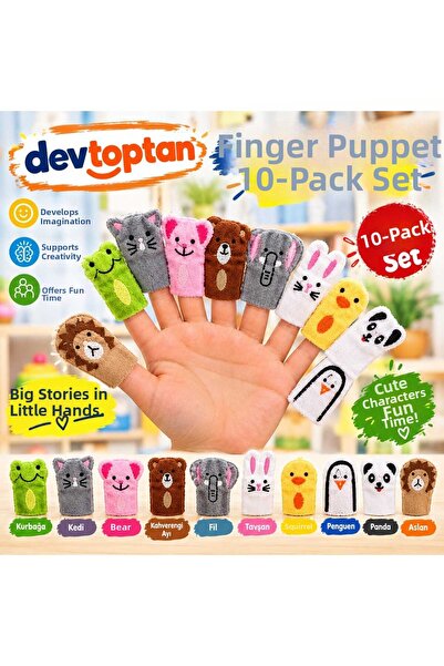 devtoptan Finger Puppet Set 10 Pieces Animals 10 Cute Puppets