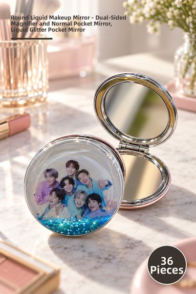 Yenilig 36 Pieces of Round Watery Makeup Mirror – Double-Sided Zooming and No...