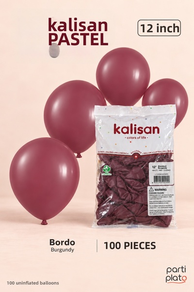 Kalisan Pastel Burgundy (Burgundy) 12 Inch Latex Balloons, Pack of 100