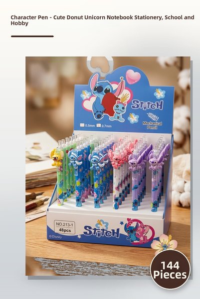 Yenilig 144 Character Pens – Cute Donut Unicorn Sushi Notebook Patterned Stat...