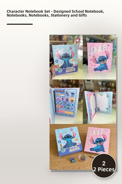 Yenilig 2-Piece Character Notebook Set – Designed School Notebook, Notepad, N...