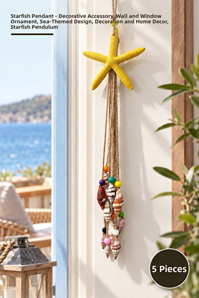 Yenilig 5 Pieces Starfish Pendulum – Decorative Accessory, Wall and Window Or...