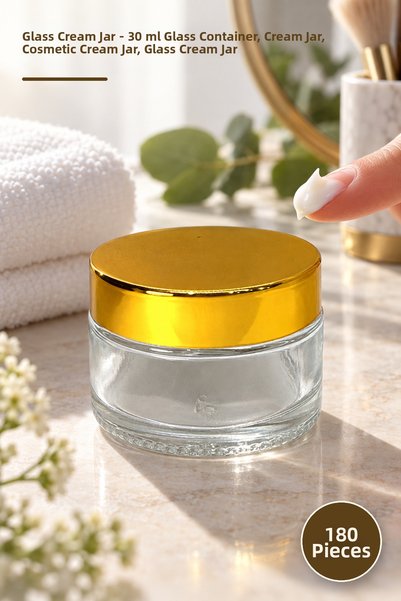 Yenilig 180 Pieces of Glass Cream Box – 30 ml Glass Jar, Cream Jar, Cosmetic ...
