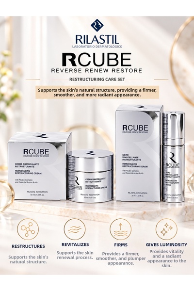 Rilastil Rcube Reverse Renew Restore Set – Anti-Aging Renewing and Firming Care