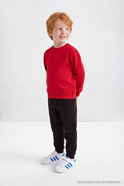 TRENDYOLKIDS Kırmızı Erkek Çocuk Baskılı Örme Alt - Üst Takım TKDAW26AU00058