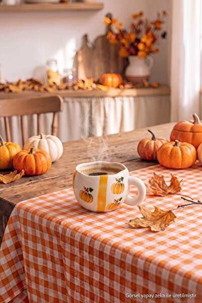 TRENDYOLMİLLA HOME Handmade Pumpkin Printed Mug Tphaw27Up00019