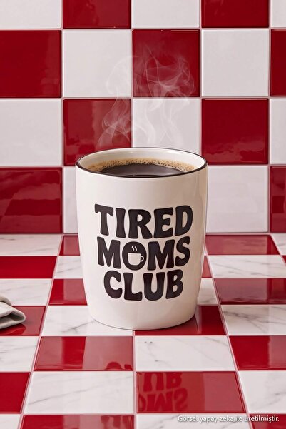 TRENDYOLMİLLA HOME Tired Moms Club Handleless Porcelain Mug Tphss26Up00027
