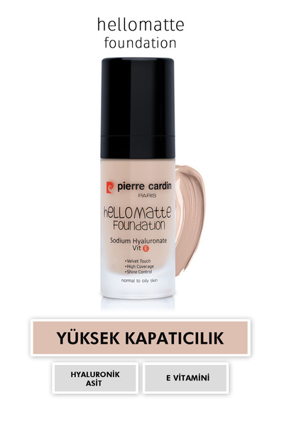 Pierre Cardin Hello Matte Yüksek Kapatıcı Etkili Mat Fondöten Light
