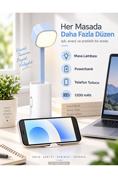 Unichrome Şarjlı Dokunmatik 20 Led Çalışma Okuma Işığı Masa Lambası Kademeli ...