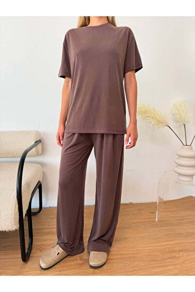 HKT HAK TEKSTİL Modal Süprem Pants and T-Shirt Set