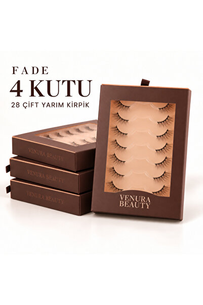 FADE Studio Pack | 4 Kutu x 7 Çift = 28 Çift Yarım Takma Kirpik