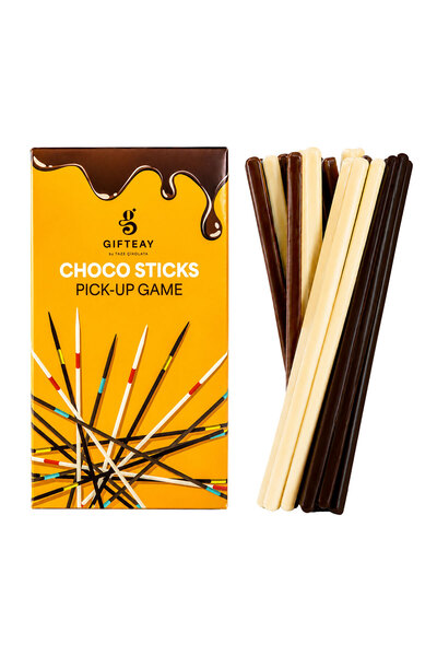 Coco Sticks Çikolatalı Çubuk Oyunu, Yenilebilir Çikolata Çubukları, Sütlü & Beyaz & Bitter Çikolata Eğlenceli Atıştırmalık Set