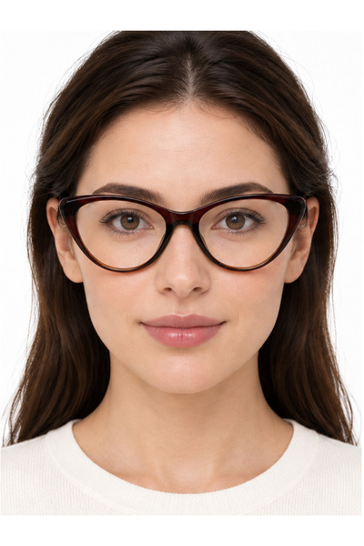 Toz Vintage Azire Kahverengi Çerçeve Optik Uyumlu Vintage Retro Kedi Gözlük