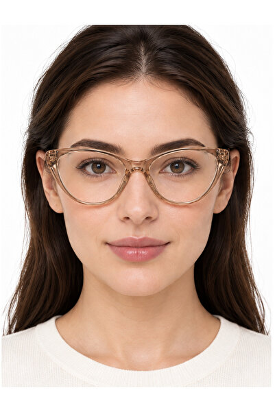 Toz Vintage Azire Bej Çerçeve Optik Uyumlu Vintage Retro Kedi Gözlük