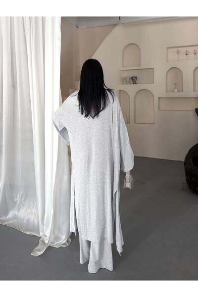 HKT HAK TEKSTİL Combed Cotton Kimono 3-Piece Set