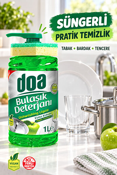 Doa Sıvı Bulaşık Det. Süngerli Elma Kokulu 1000 ml