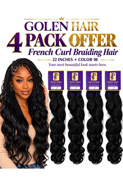 GOLEN Hair French Curls Braids Deal Pack of 4 22 Inches Long Color B1