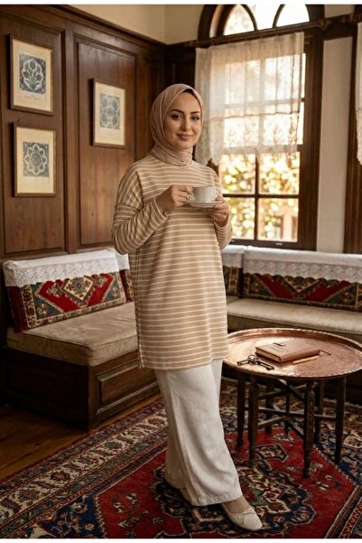 RESPİRO Comfortable Cut Striped Seasonal Tunic Plus Size Tunic Does Not Show ...