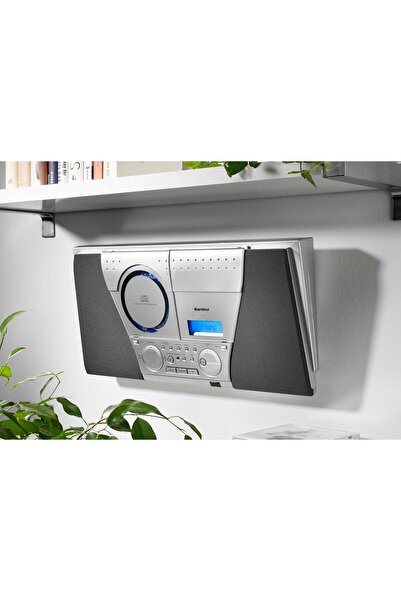 Karcher Sistem audio MC 6550N, CD player MP3, casetofon, radio FM PLL cu 30 de preseturi de memorie, ceas deșteptător, egalizator, montare pe perete, telecomandă, argintiu
