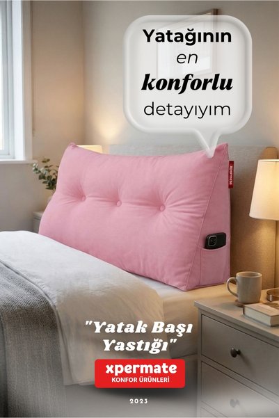 XPERMATE Yatak Başı Yastığı Sırt ve Bel Destek Yastığı 90 cm Yaslanma ve Dinl...