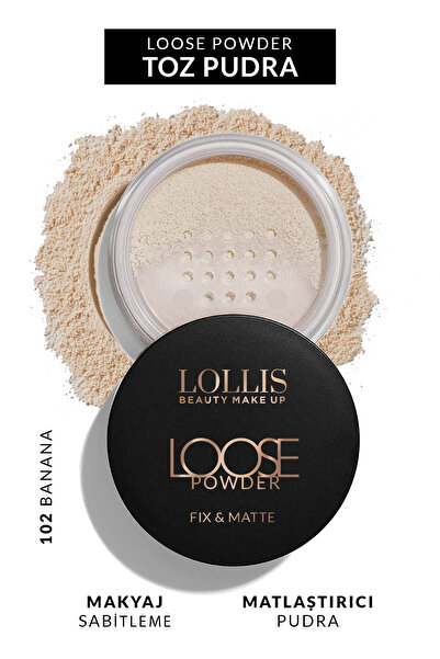 Lollis Loose Powder Transparent Powder Matte Finish Makeup Fixer Mattifying P...