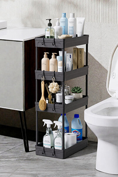 ATA HOME XL Rafata Çok Amaçlı Geniş 4 Katlı Banyo Düzenleyici Dolap İçi Organ...