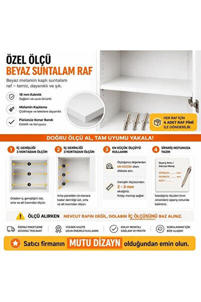 yıldız trend BEYAZ  SUNTA LAM ÖZEL KESİM RAFLAR