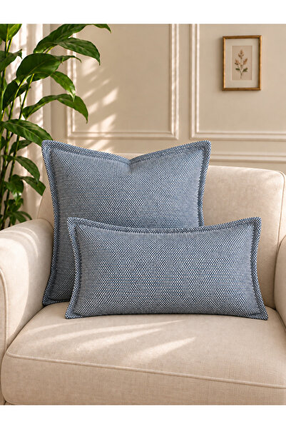 Decamor home Patterned Blue Throw Pillow Cover 1 Piece
