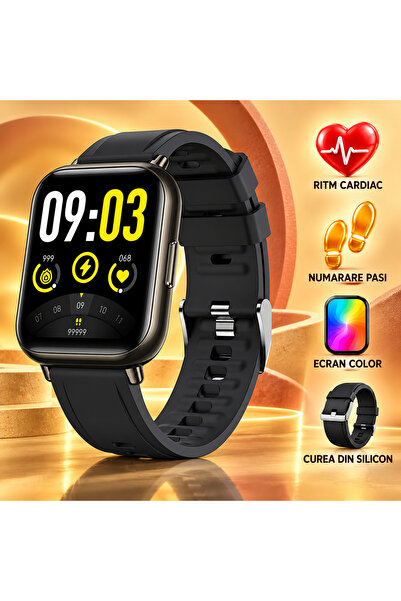 ideal STORE Ceas SmartWatch Saphir® idealStore, Ecran HD 1.69 inch, Notificar...