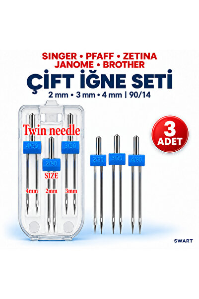 Swart Singer Pfaff Zetina Janome Brother (2mm-3mm-4mm) 14/90 numara yüksek ka...