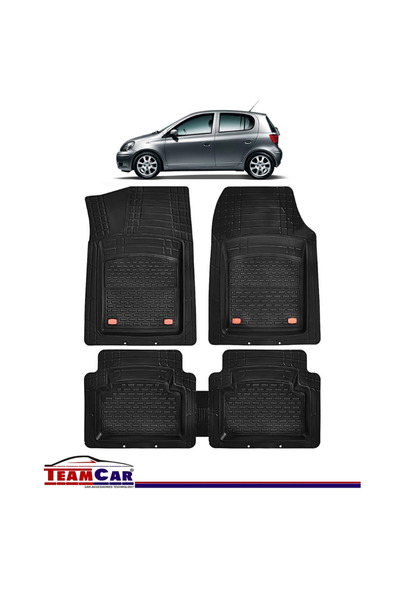 TEAMCAR Πατάκια αυτοκινήτου τύπου δίσκου συμβατά με Toyota Yaris P1 (1999-200...