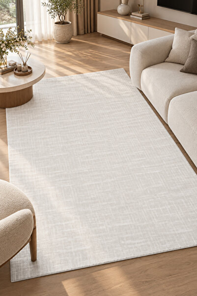 Ceremonyhome Düz Renk Beyaz Yumuşak Halı Salon Oturma Odası Yolluk Koridor Ha...