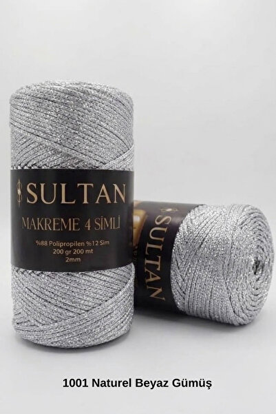 hobi dünyası evim 1 Adet Makreme 4 Simli İp 200 Gram 200 Metre 2 mm Çanta Cüz...