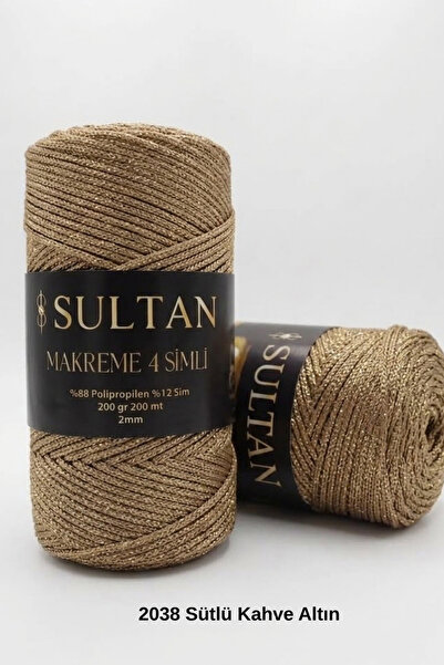 hobi dünyası evim 1 Adet Makreme 4 Simli İp 200 Gram 200 Metre 2 mm Çanta Cüz...