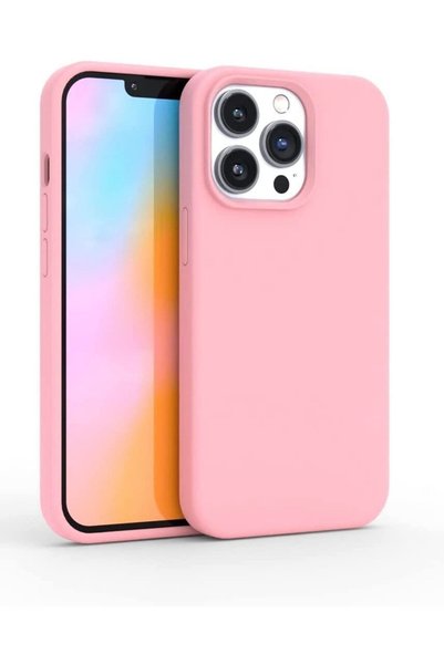 HyperAge iPhone 14 Pro Max Kılıf İçi Kadife Kamera Yükseltili Lansman Silikon Kapak Pembe