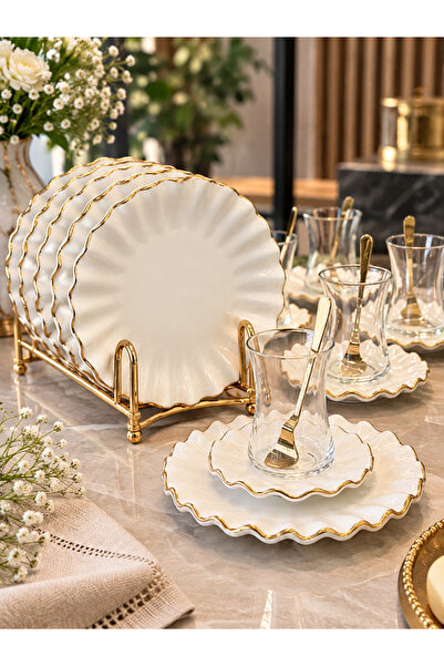 Onedekor 18 Parça Fold Pasta Çay Saati Seti Gold