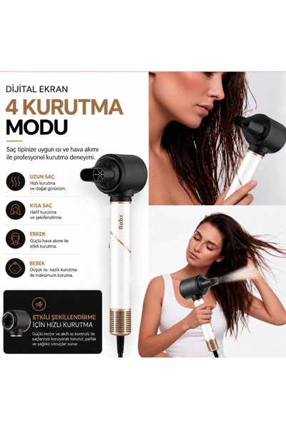 ROBX New 10 in 1 Multi-Styler Air Blow Hair Styling and Drying Led Ion Multi-Function Ultra Set
