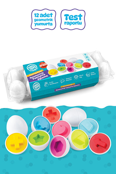 Circle Toys لعبة مطابقة البيض الهندسية المكونة من 12 قطعة