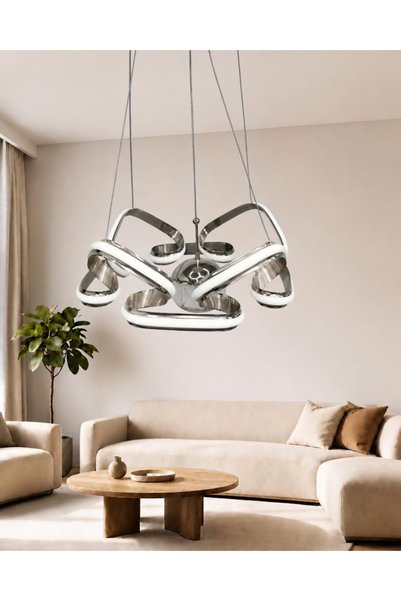 auraa aydınlatma Kelebek 4 lü Büyük Modern Ledli Avize Çizgili 3 Renk Power L...