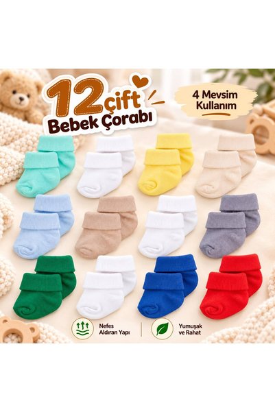Novibaby 12 Pack Bamboo Newborn Baby Socks I Mix Boy I Baby Girl Boy Socks