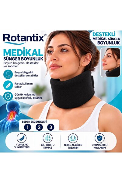 Rotantix Sünger Boyunluk Siyah Renk ,boyun Destek Boyun Düzleşmesi