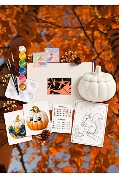 FaveArt Set creativ de pictură - Golden Autumn DIY Art Kit cutie dovleac din ...