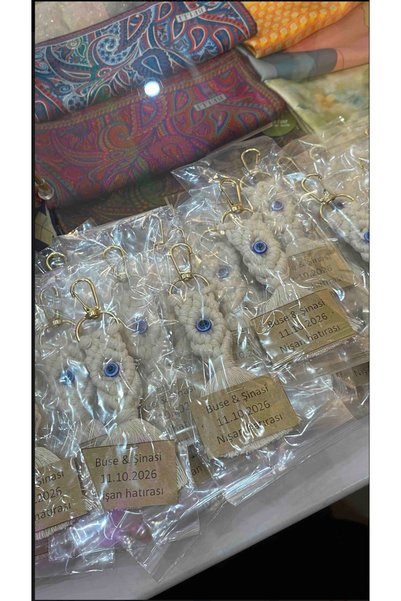 K&D SİLVER Teacher's Day Macrame Keychain, 70 Pieces Concept Gift Wedding, Engagement, Henna, Circumcision