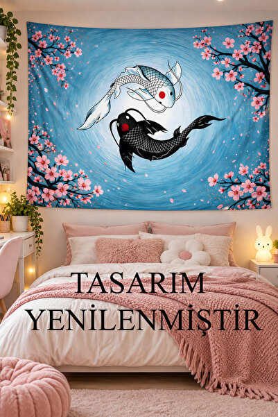 Vendini Jing Jang Koi Riba Zidna Obloga Zidna Tapiserija Zidna Tapiserija