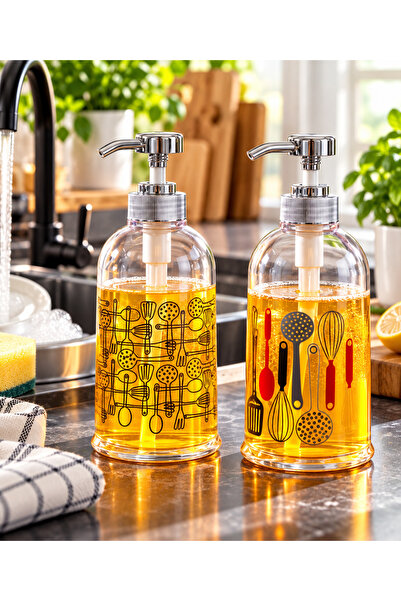 HOMENIVA Arow 2'li Sıvı Sabun Ve Bulaşık Deterjanı Şişesi 500 Ml