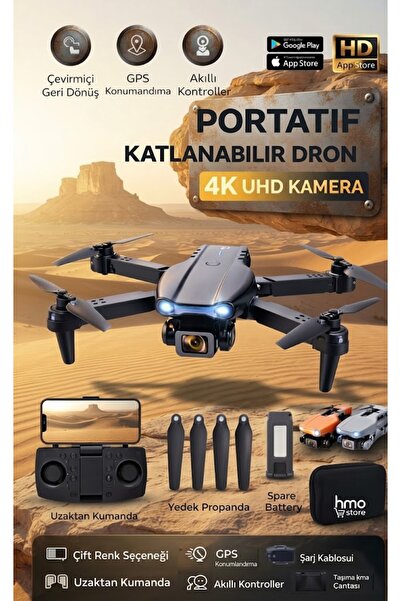 HMO Store Yeni nesil UHD Kameralı Drone | Wi-Fi Bağlantı | Katlanabilir Yapı ...