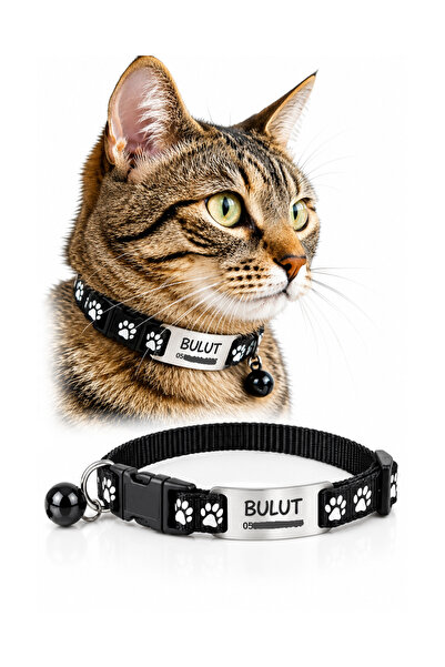 dekoliva Sallanmayan Kedi Tasması Metal Isimlikli Telefon Numarası Yazılı