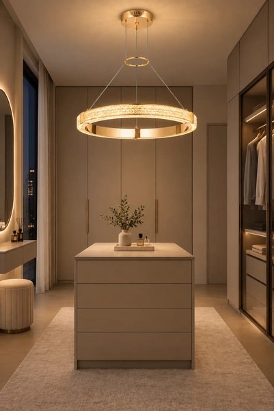 Elvora Home Modern (PREMİUM) Gold LED Sarkıt Avize Salon Oturma Odası Yemek O...